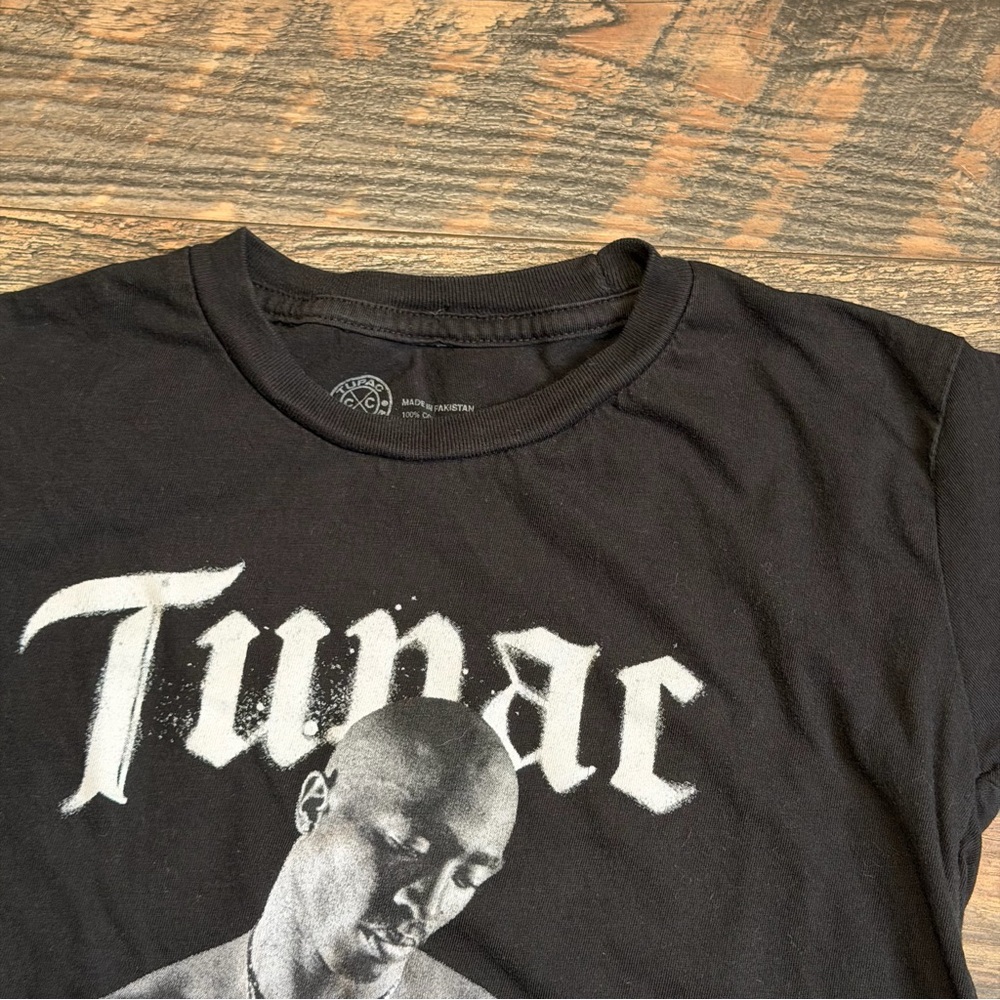 Cross Colours Tupac Shakur black graphic short sleeve boys top size large - Picture 4 of 8